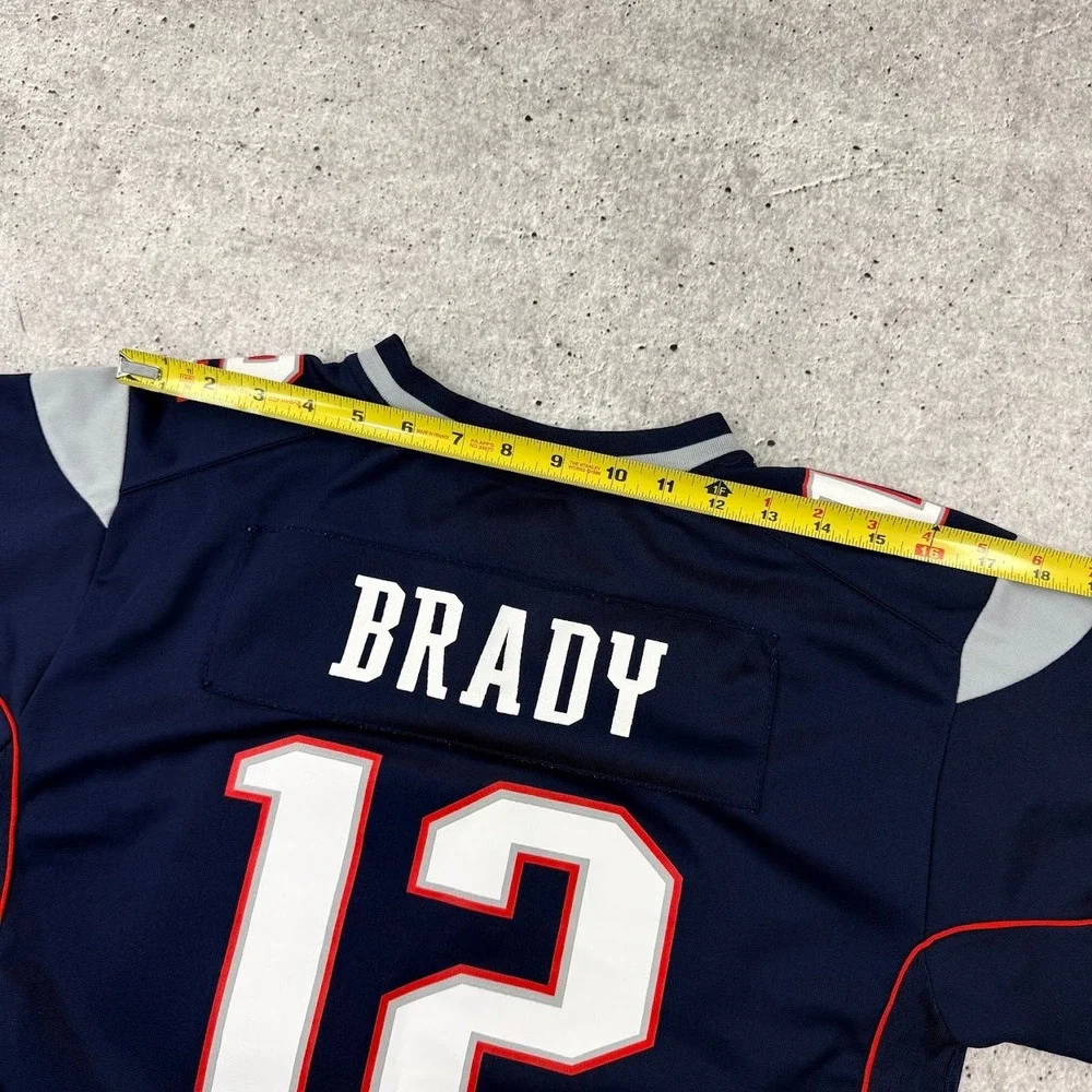 Nike New England Patriots Tom Brady 12 Jersey Kids Large 14-16 Navy Blue NFL